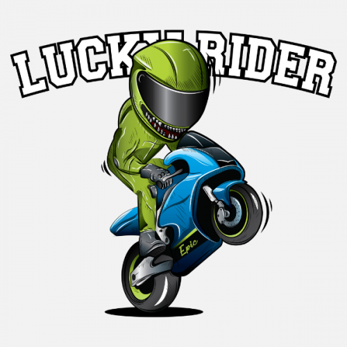 Pánské tričko s potiskem Minimoto Lucky Rider by Looki